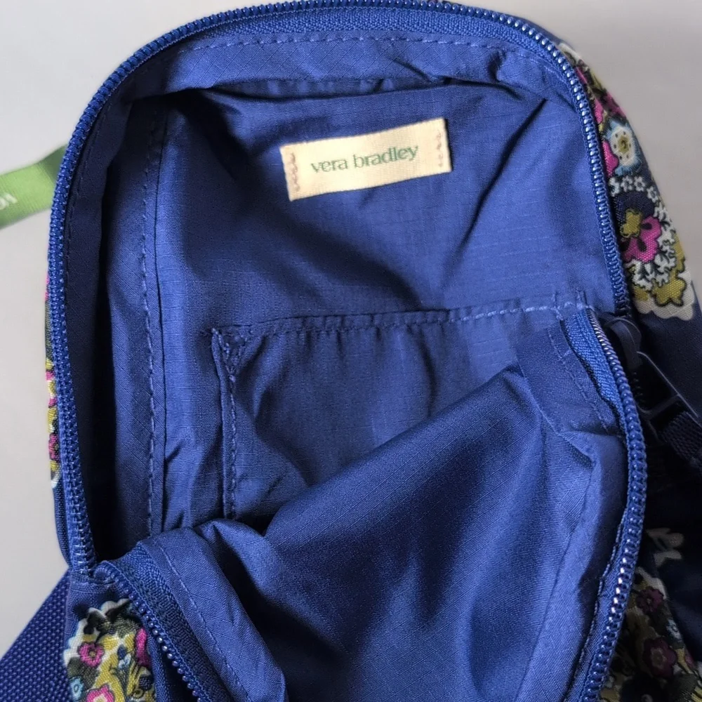 Vera Bradley Small Lorman Sling Backpack in Kew Gardens Blue Ripstop